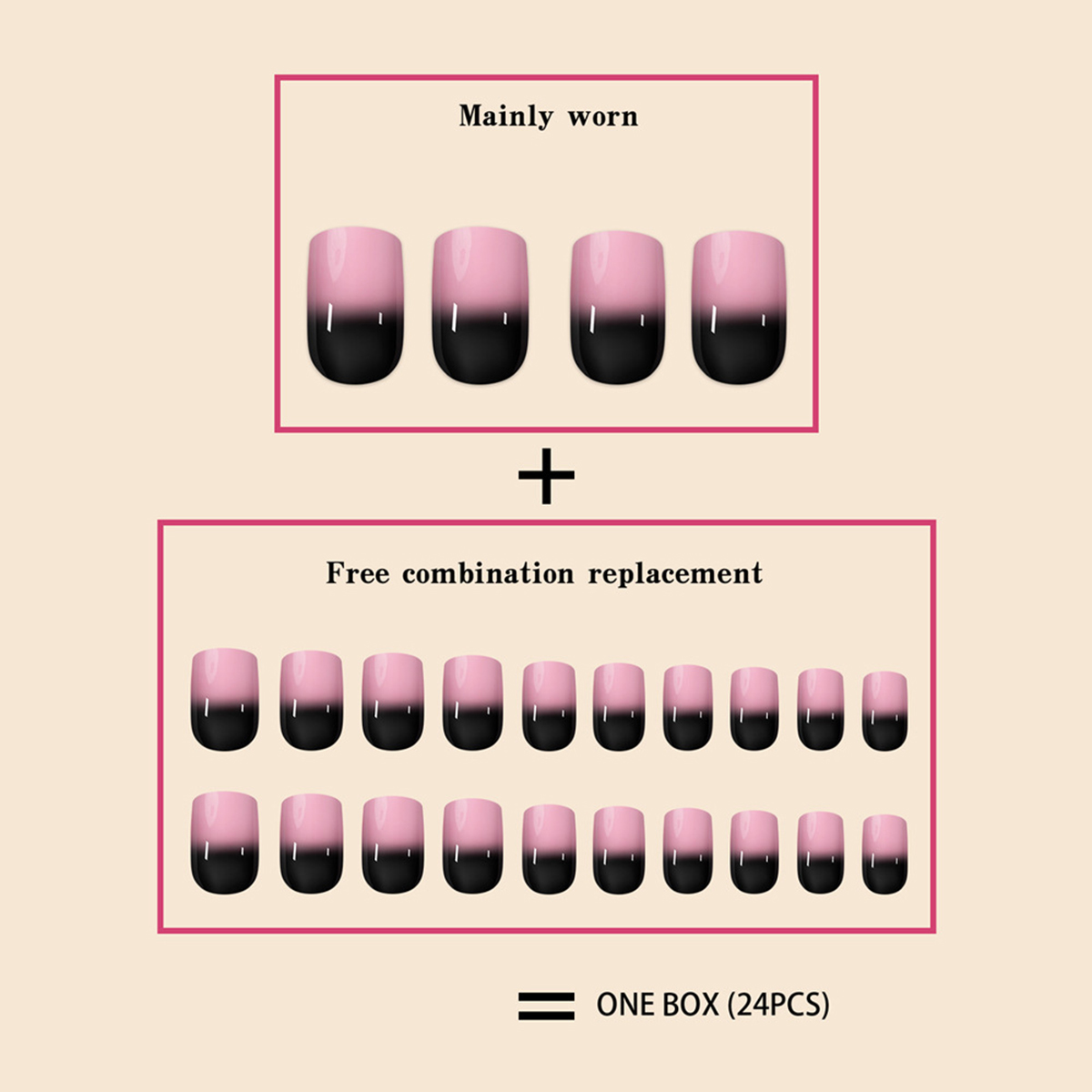 Night Rose Pink Nails